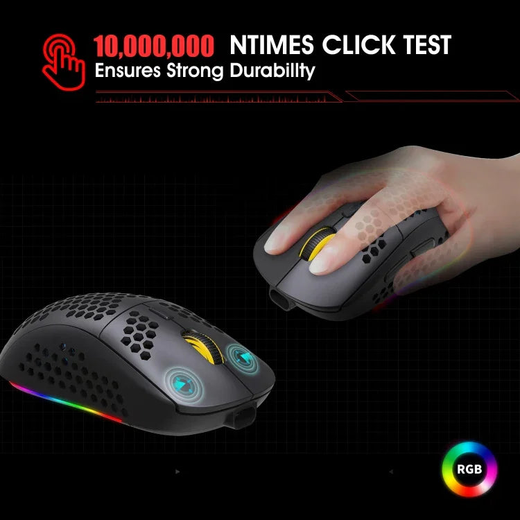 Souris Gamer Sans Fil HXSJ T90 RGB Trois Modes