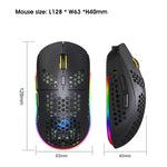 Souris Gamer Sans Fil HXSJ T90 RGB Trois Modes