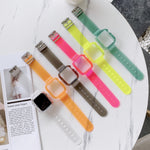 Bracelet de montre en TPU transparent couleur bonbon pour Apple Watch Series 6 et SE et 5 et 4 40mm, pour Apple Watch Series 7 41mm / et 6 et SE et 5 et 4 40mm