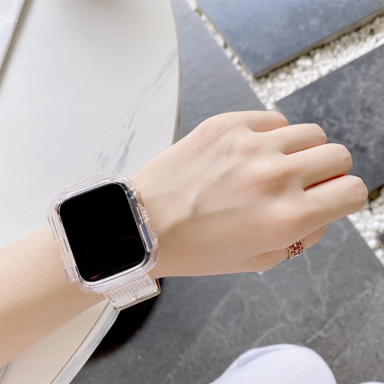 Bracelet de montre en TPU transparent couleur bonbon pour Apple Watch Series 6 & SE & 5 & 4 44mm, pour Apple Watch Series 7 45mm / & 6 & SE & 5 & 4 44mm