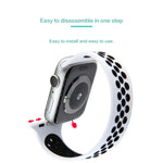 Elastic Silicone Watchband For Apple Watch Series 6 & SE & 5 & 4 40mm / 3 & 2 & 1 38mm, Length: 160mm, 160mm (White Black), 160mm (Black), 160mm (Black Yellow), 160mm (Black Grey), 160mm (Red Black), 160mm (Black White), 160mm (Black Red)              ...