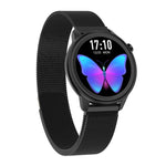 Montre connectée pour femme F80 avec écran couleur TFT 1,3 pouce, étanche IP68, avec suivi de la température corporelle, de la pression artérielle et du cycle menstruel.