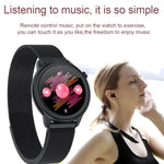 Montre connectée pour femme F80 avec écran couleur TFT 1,3 pouce, étanche IP68, avec suivi de la température corporelle, de la pression artérielle et du cycle menstruel.