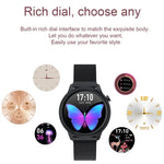 Montre connectée pour femme F80 avec écran couleur TFT 1,3 pouce, étanche IP68, avec suivi de la température corporelle, de la pression artérielle et du cycle menstruel.