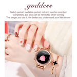 Montre connectée pour femme F80 avec écran couleur TFT 1,3 pouce, étanche IP68, avec suivi de la température corporelle, de la pression artérielle et du cycle menstruel.