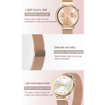Montre connectée pour femme F80 avec écran couleur TFT 1,3 pouce, étanche IP68, avec suivi de la température corporelle, de la pression artérielle et du cycle menstruel.