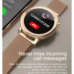 Montre connectée pour femme F80 avec écran couleur TFT 1,3 pouce, étanche IP68, avec suivi de la température corporelle, de la pression artérielle et du cycle menstruel.