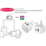 Chargeur de voyage 20W PD + QC 3.0 à double ports, prise US, prise EU, prise UK