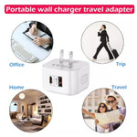 Chargeur de voyage 20W PD + QC 3.0 à double ports, prise US, prise EU, prise UK