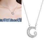 Collier Pendentif Alphabet Anglais en Argent Sterling S925 pour Femmes, C, H, K, M