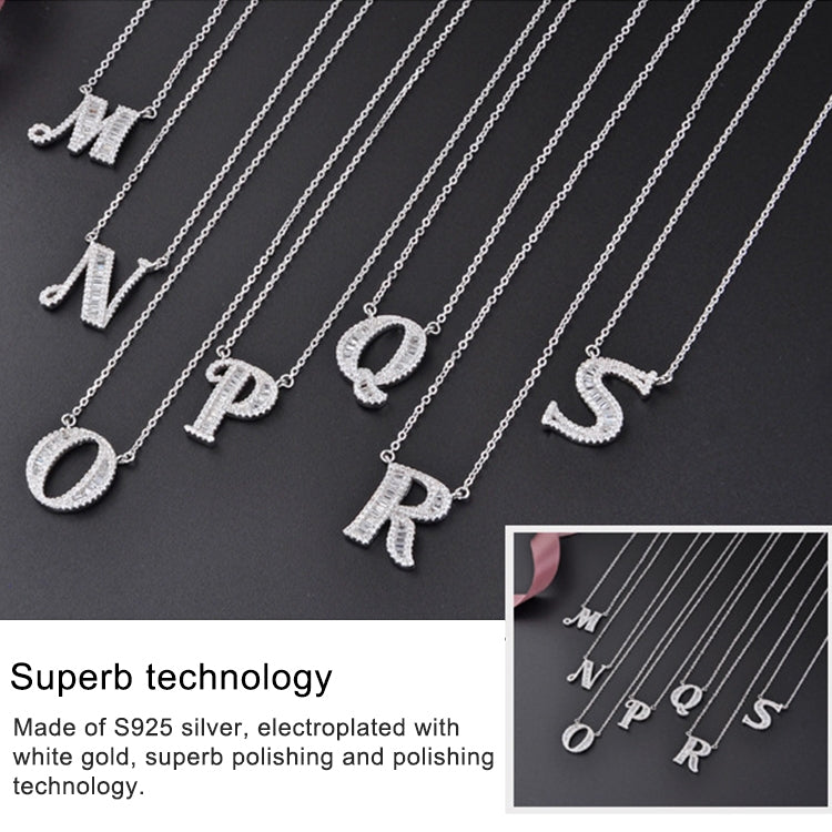 Collier Pendentif Alphabet Anglais en Argent Sterling S925 pour Femmes, C, H, K, M