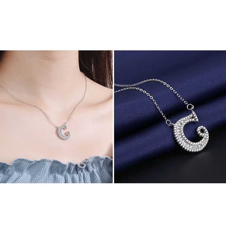 Collier Pendentif Alphabet Anglais en Argent Sterling S925 pour Femmes, C, H, K, M