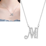 Collier Pendentif Alphabet Anglais en Argent Sterling S925 pour Femmes, C, H, K, M