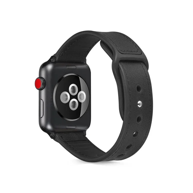 Paste Leather TPU Watchband For Apple Watch Series 6 & SE & 5 & 4 44mm / 3 & 2 & 1 42mm