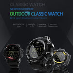 Montre connectée Lokmat MK16 avec écran LCD, étanche jusqu'à 50 m, notifications, déclencheur photo à distance et suivi des mouvements.