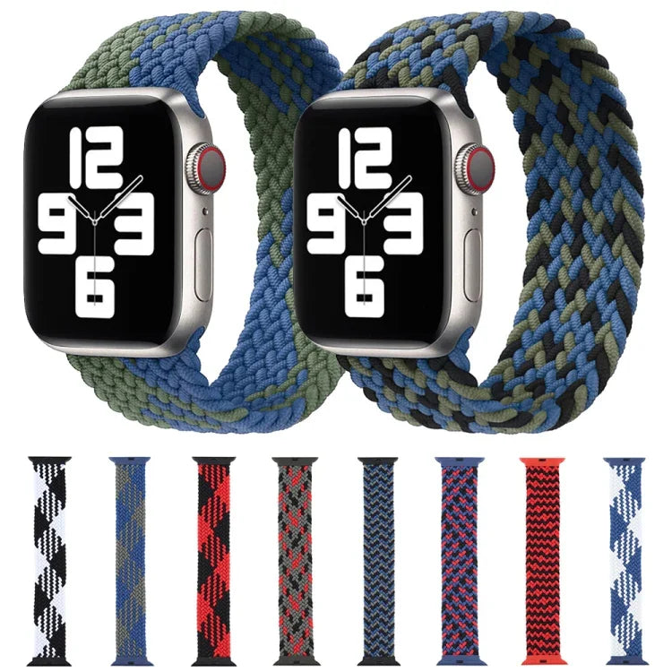 Bracelets de rechange en nylon tressé à boucle en plastique de couleur mixte pour Apple Watch Series 6 & SE & 5 & 4 40 mm / 3 & 2 & 1 38 mm, S, M, L, XL