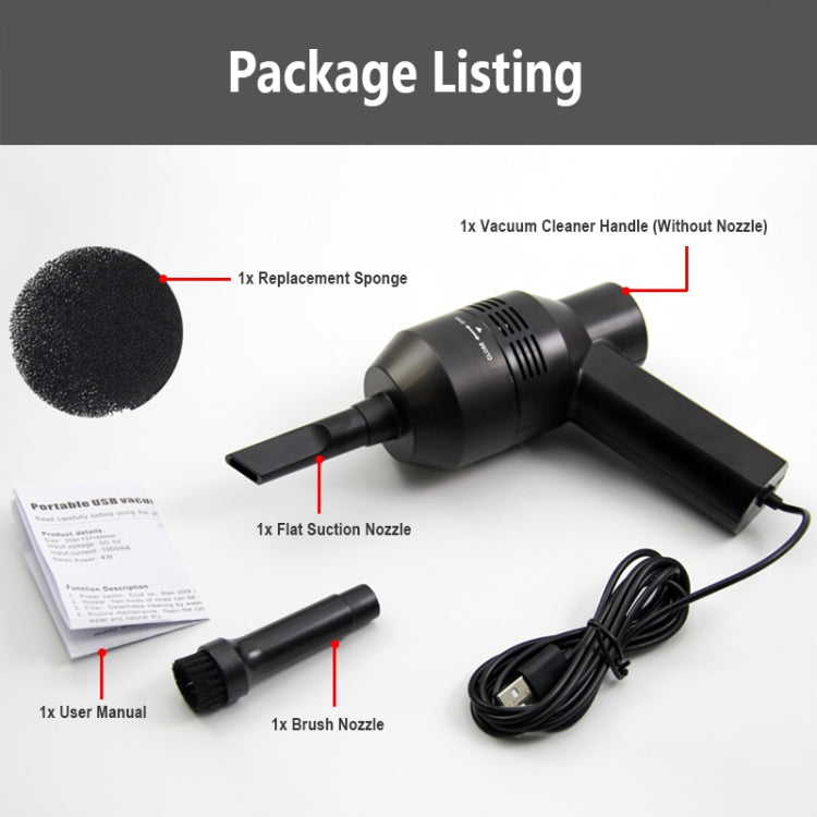 HK-6019D Aspirateur portable ménager de voiture mini USB, collecteur de poussière, outils de nettoyage, HK-6019D