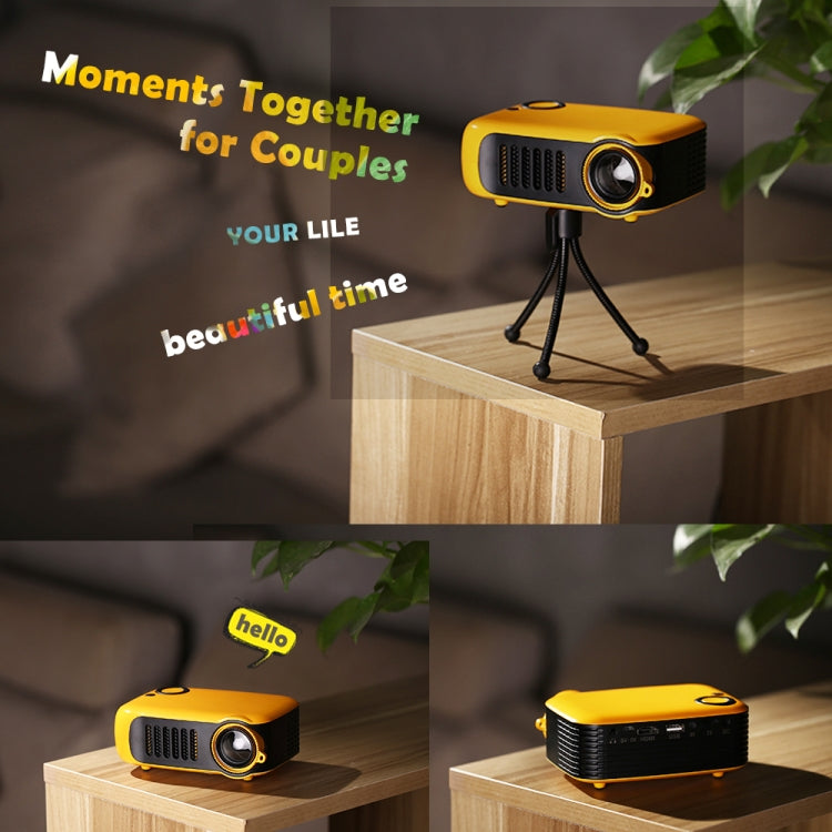 TRANSJEE A2000 Mini projecteur HD numérique de cinéma maison 320x240P 1000 lumens ANSI, Type de prise : Prise US, Type de prise : Prise US (blanc)