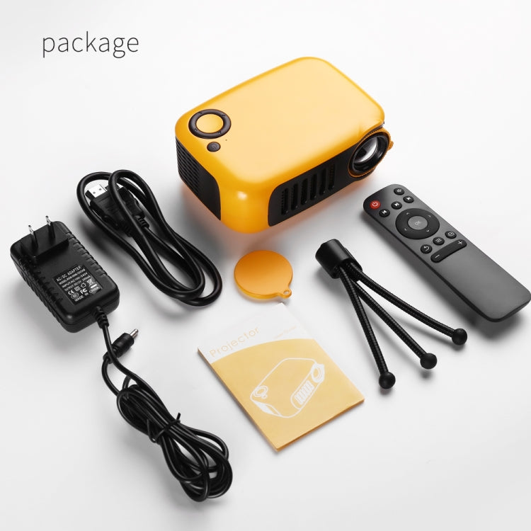TRANSJEE A2000 Mini projecteur HD numérique de cinéma maison 320x240P 1000 lumens ANSI, Type de prise : Prise US, Type de prise : Prise US (blanc)