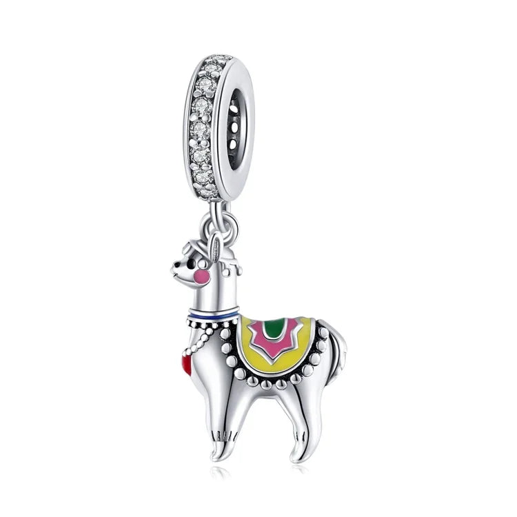 Pendentif mignon Alpaga en argent sterling S925, accessoires de bracelet et collier, mignon Alpaga
