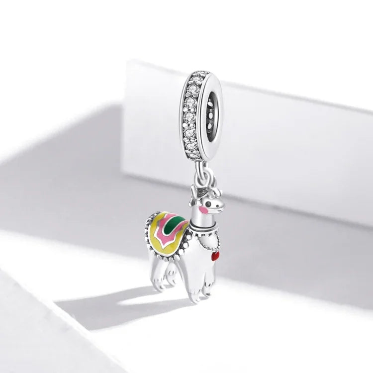 Pendentif mignon Alpaga en argent sterling S925, accessoires de bracelet et collier, mignon Alpaga