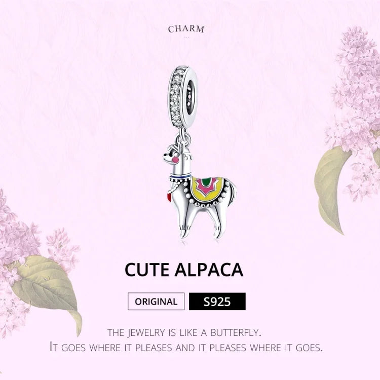 Pendentif mignon Alpaga en argent sterling S925, accessoires de bracelet et collier, mignon Alpaga