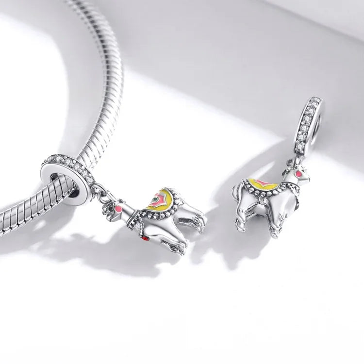 Pendentif mignon Alpaga en argent sterling S925, accessoires de bracelet et collier, mignon Alpaga