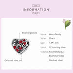 S925 Argent Sterling Perles d'amour Familial Chaud DIY Bracelet Collier Accessoires, Amour Familial Chaud