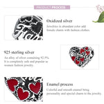 S925 Argent Sterling Perles d'amour Familial Chaud DIY Bracelet Collier Accessoires, Amour Familial Chaud