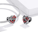 S925 Argent Sterling Perles d'amour Familial Chaud DIY Bracelet Collier Accessoires, Amour Familial Chaud