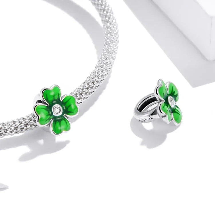 Accessoires de collier bracelet DIY en argent sterling S925, Trèfle chanceux