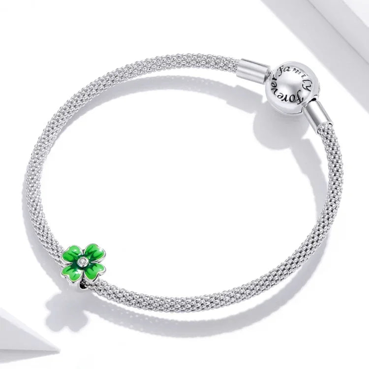 Accessoires de collier bracelet DIY en argent sterling S925, Trèfle chanceux
