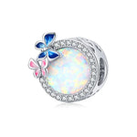 Perles à ressort papillon en argent sterling S925, accessoires de collier bracelet DIY, ressort papillon