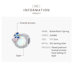 Perles à ressort papillon en argent sterling S925, accessoires de collier bracelet DIY, ressort papillon