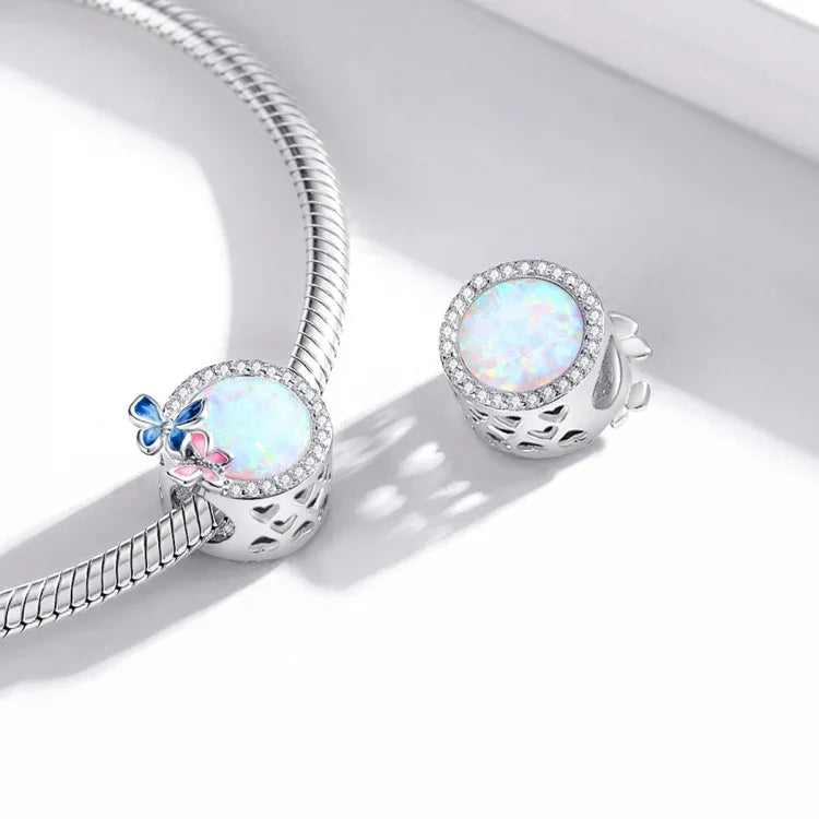 Perles à ressort papillon en argent sterling S925, accessoires de collier bracelet DIY, ressort papillon