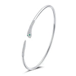 Bracelet ouvert serpent en argent sterling S925, bijoux pour femmes, serpent