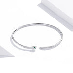 Bracelet ouvert serpent en argent sterling S925, bijoux pour femmes, serpent