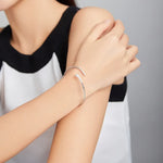 Bracelet ouvert serpent en argent sterling S925, bijoux pour femmes, serpent