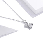 Collier en argent sterling S925 pour femme, Cœur à Cœur