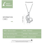Collier en argent sterling S925 pour femme, Cœur à Cœur