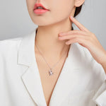 Collier en argent sterling S925 pour femme, Cœur à Cœur
