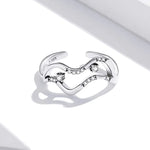 Bague Ouverte Femme Étoiles Galaxie en Argent Sterling S925, Étoiles Galaxie