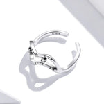 Bague Ouverte Femme Étoiles Galaxie en Argent Sterling S925, Étoiles Galaxie