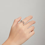 Bague Ouverte Femme Étoiles Galaxie en Argent Sterling S925, Étoiles Galaxie