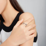 Bague Ouverte Femme Étoiles Galaxie en Argent Sterling S925, Étoiles Galaxie