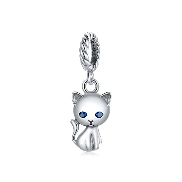 Pendentif chat mignon en argent sterling S925 pour bracelet ou collier, Chat
