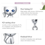 Pendentif chat mignon en argent sterling S925 pour bracelet ou collier, Chat