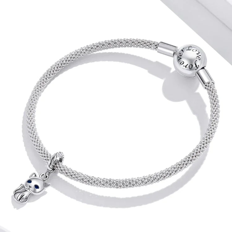 Pendentif chat mignon en argent sterling S925 pour bracelet ou collier, Chat