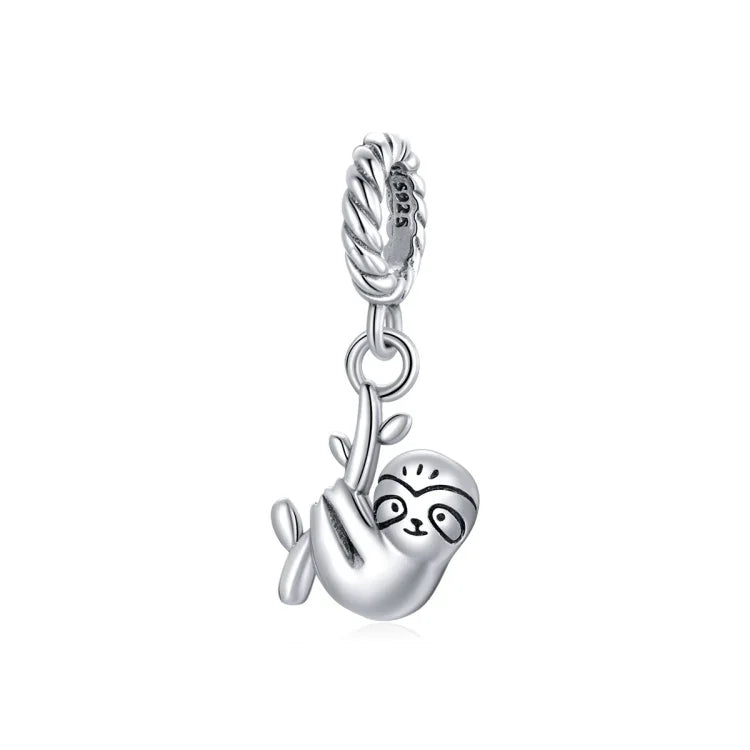 Pendentif paresseux mignon en argent sterling S925, accessoires de bracelet et de collier à faire soi-même, petit paresseux