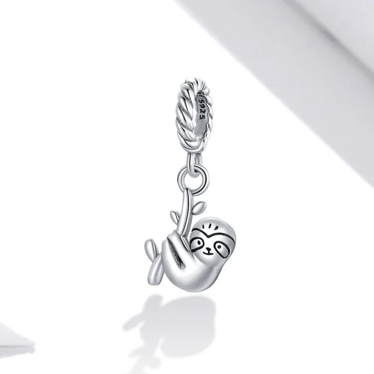Pendentif paresseux mignon en argent sterling S925, accessoires de bracelet et de collier à faire soi-même, petit paresseux